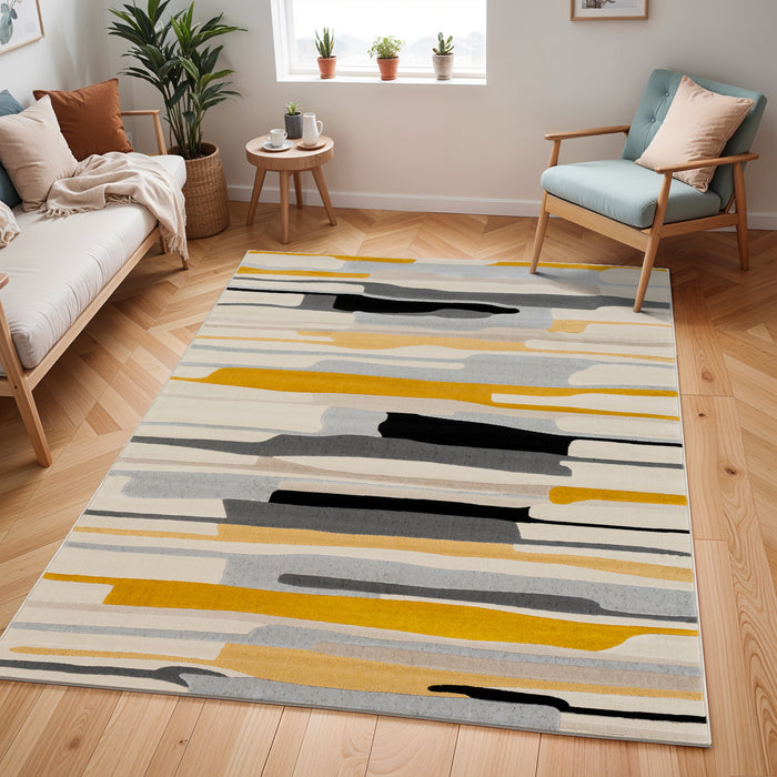 by fonQ Pincel Vloerkleed 160 x 220 cm - Okergeel