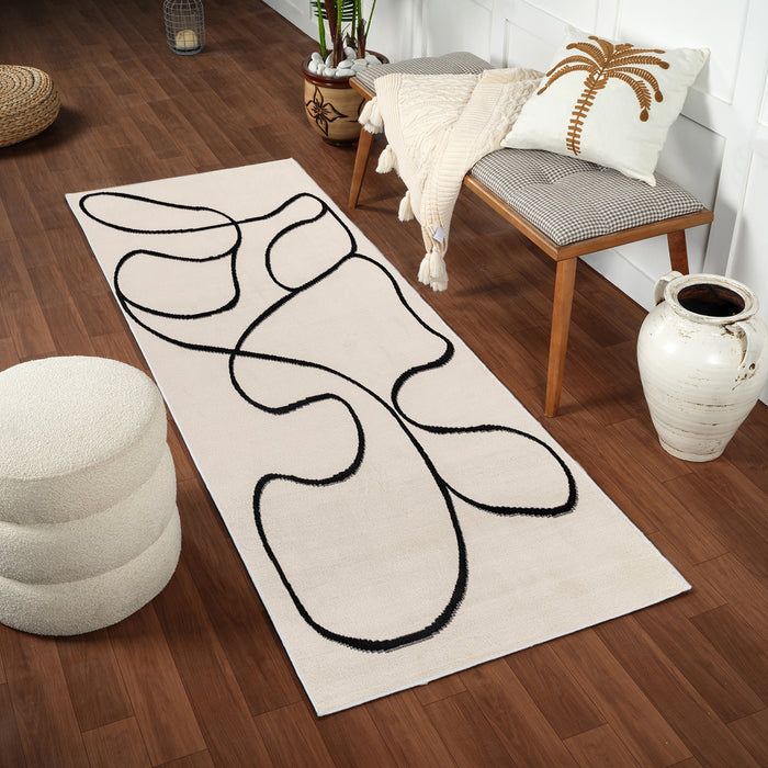 by fonQ Trace Vloerkleed Loper 80 x 220 cm - Off-White