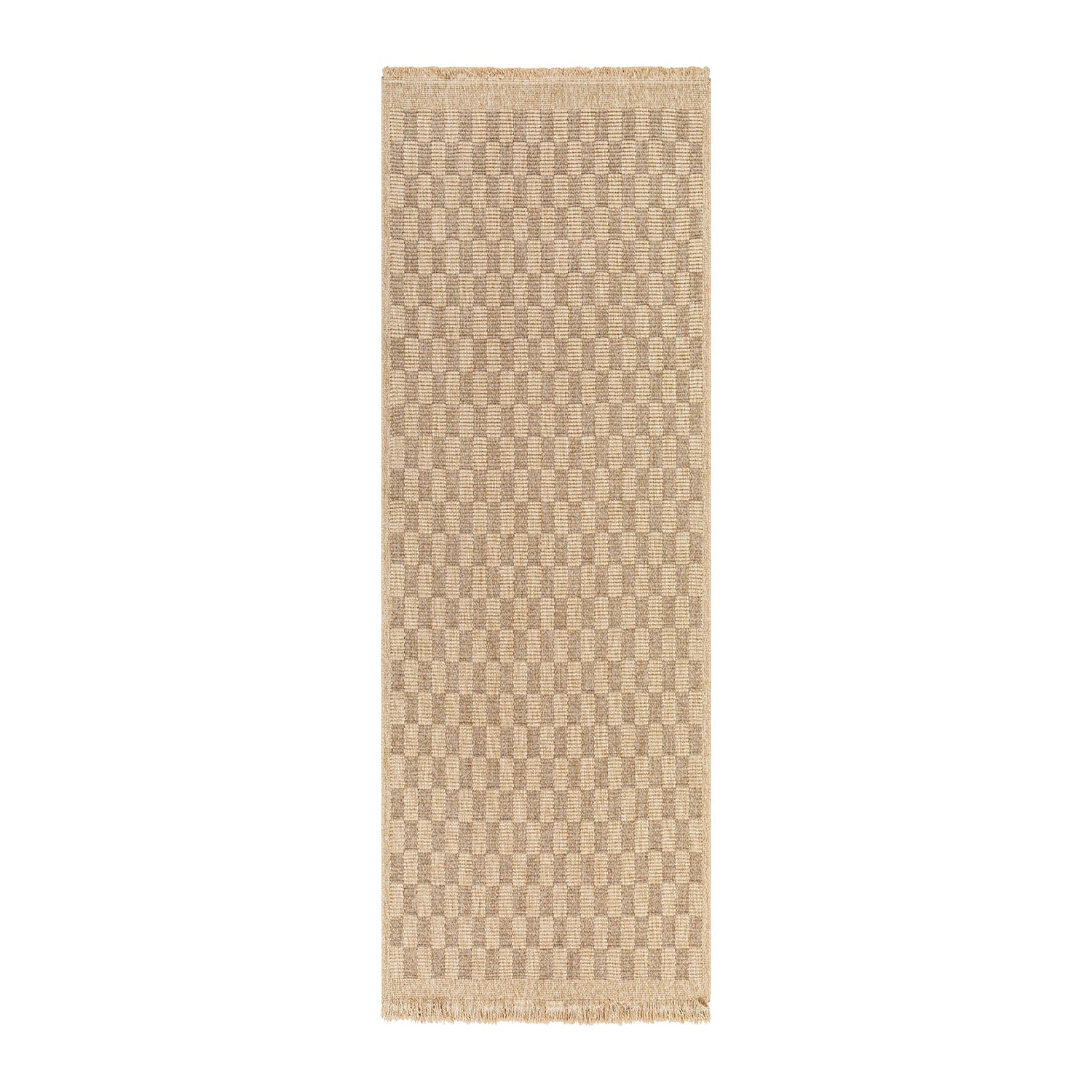 by fonQ Block Vloerkleed Loper 80 x 220 cm - Lichtbeige