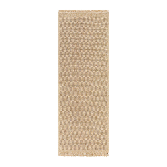 by fonQ Block Vloerkleed Loper 80 x 220 cm - Lichtbeige