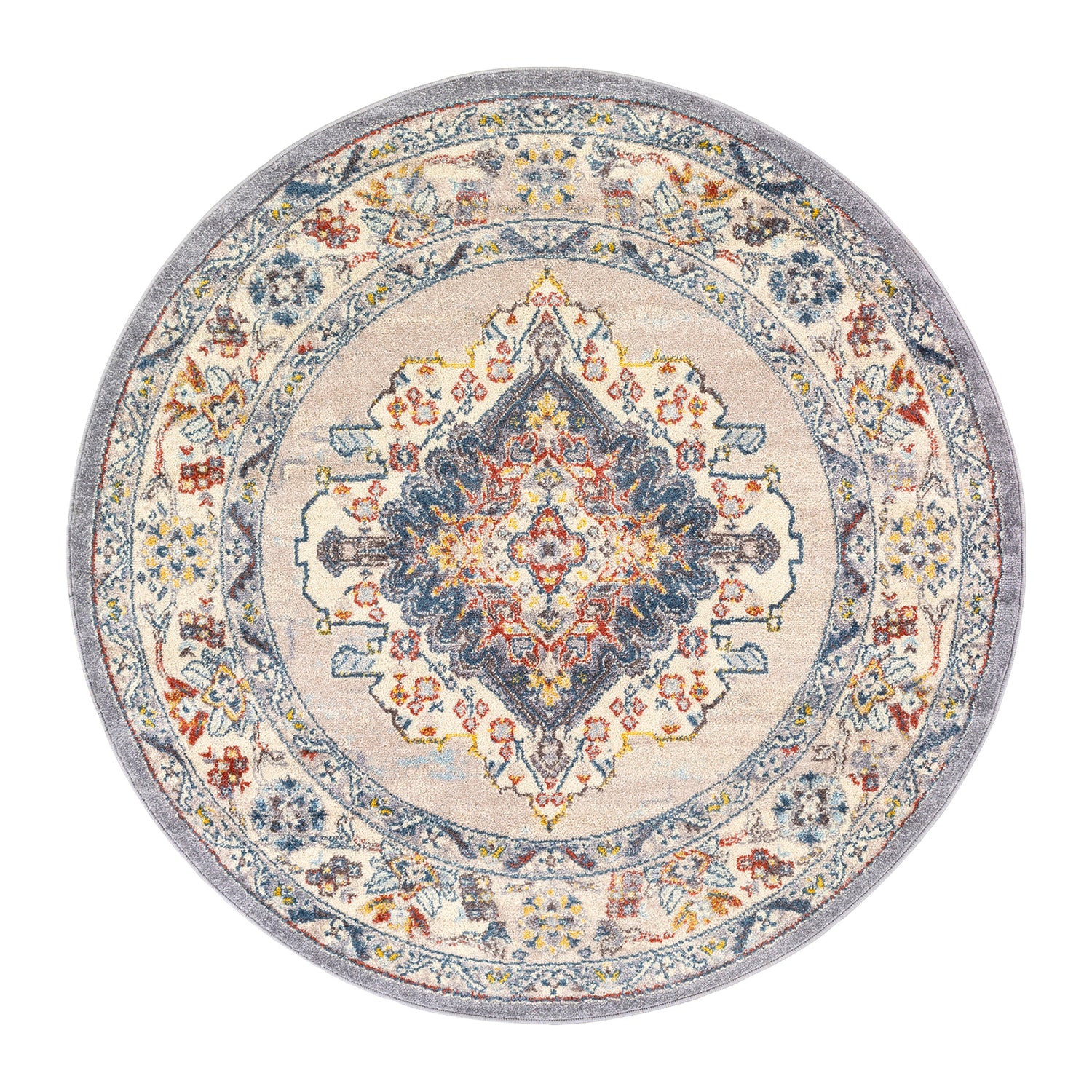 by fonQ Taru Vloerkleed Ø 160 cm - Blauwgrijs