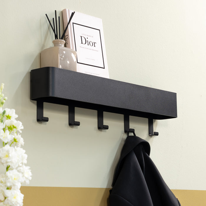 Spinder Design Dax Play 5 Wandkapstok H 12 cm - Zwart