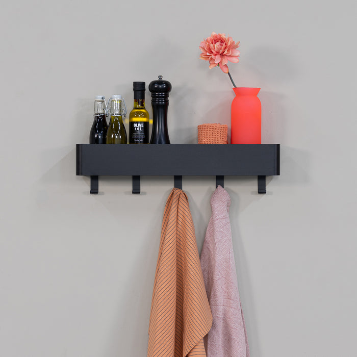 Spinder Design Multi 5 Wandkapstok H 13 cm - Zwart