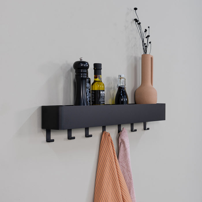 Spinder Design Multi 7 Wandkapstok H 13 cm - Zwart