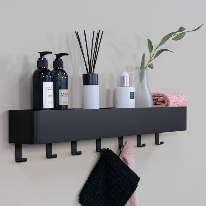 Spinder Design Multi 7 Wandkapstok H 13 cm - Zwart