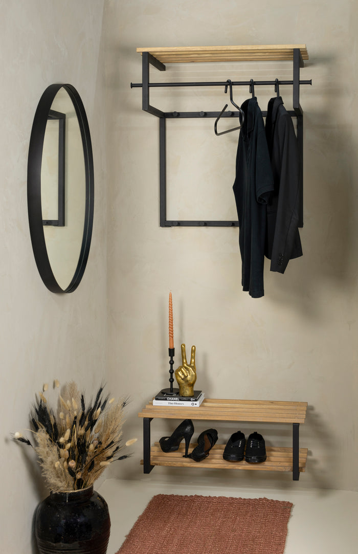 Spinder Design Rizzoli Wandkapstok - Zwart / Eiken