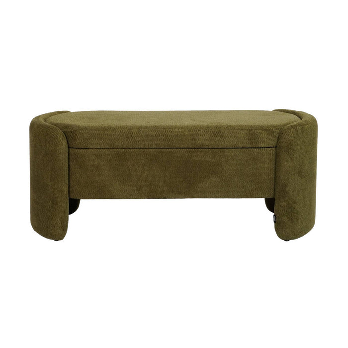 sweeek - Opbergkistbank, eigentijds stoffen bedeinde