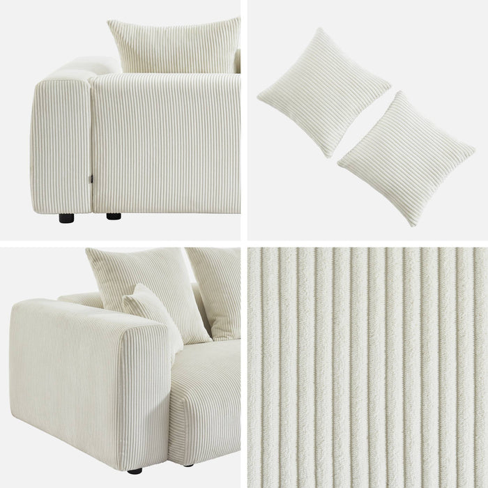 sweeek - 3-zits corduroy bank met afneembare hoes