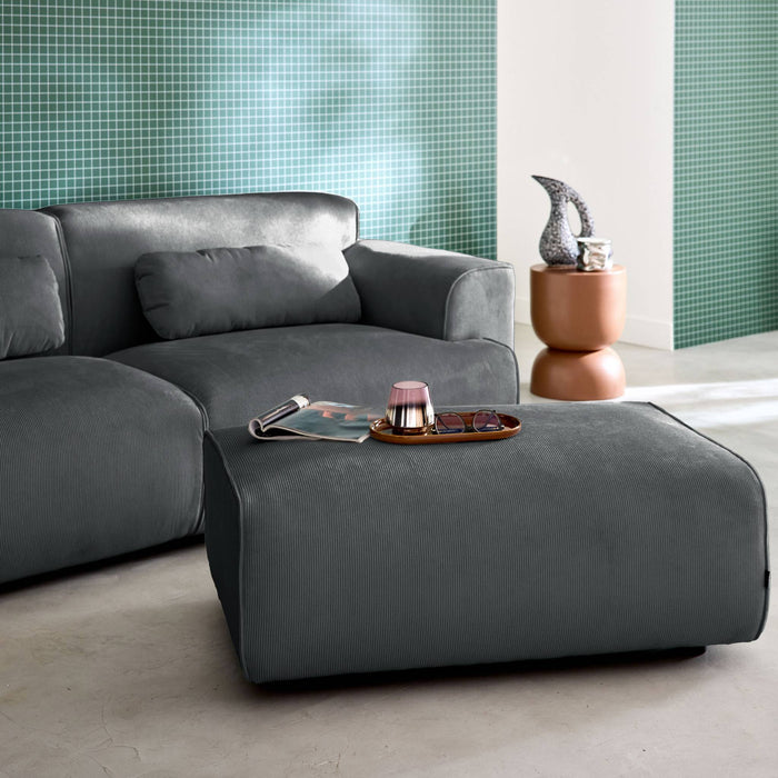 sweeek - Poef, voetenbank voor 3-zitsbank Wallas corduroy