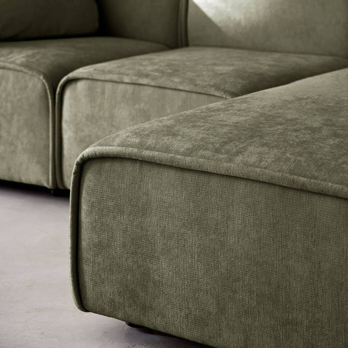 sweeek - Rechtse hoekbank 3 zitplaatsen stof