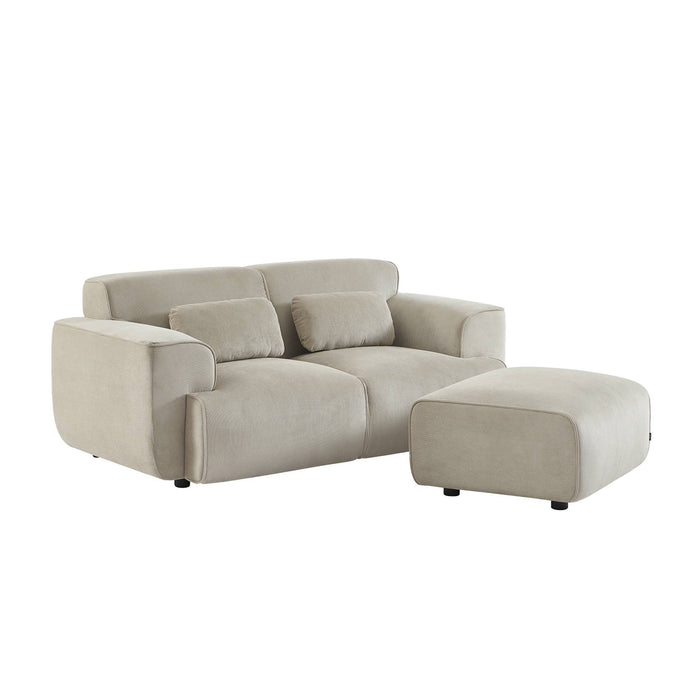 sweeek - Poef, voetenbank voor 2-zitsbank Wallas corduroy