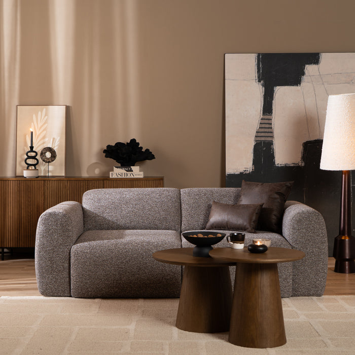 Bronx71 2,5-zits bank Maine bouclé stof bruin|grijs