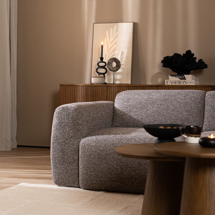 Bronx71 2,5-zits bank Maine bouclé stof bruin|grijs