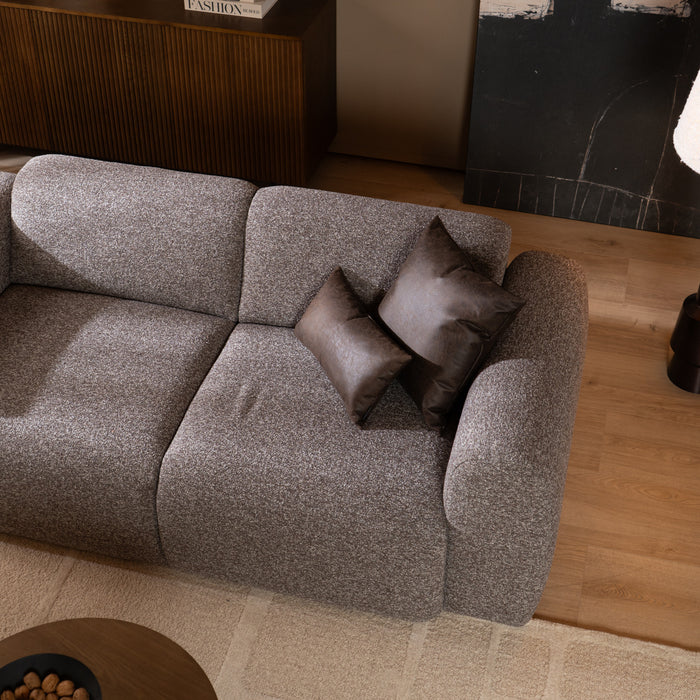 Bronx71 2,5-zits bank Maine bouclé stof bruin|grijs