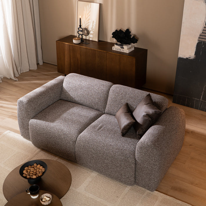 Bronx71 2,5-zits bank Maine bouclé stof bruin|grijs