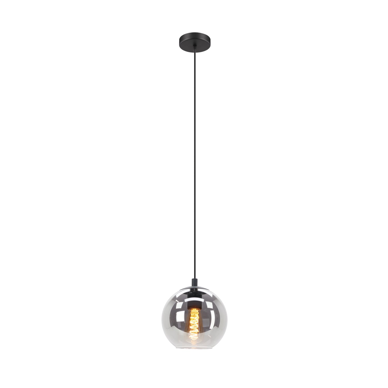 EGLO Ariscani Hanglamp - E27 - Ø 20 cm - rookglas - Zwart