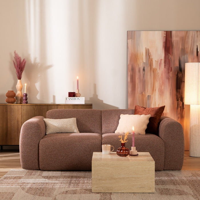 Bronx71 2,5-zits bank Maine bouclé stof rood|roze