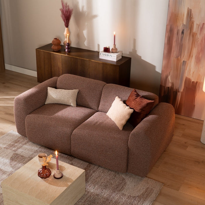 Bronx71 2,5-zits bank Maine bouclé stof rood|roze