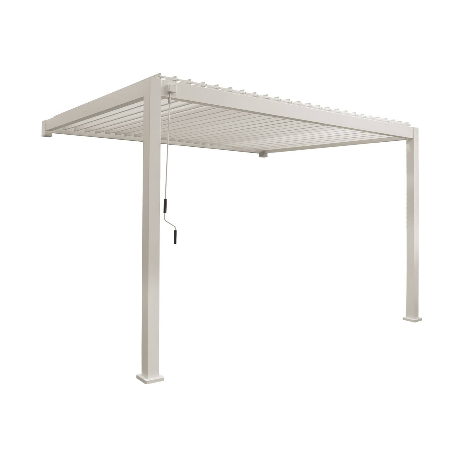 sweeek - Aangebouwde pergola van aluminium met draaibare lamellen 4x3m