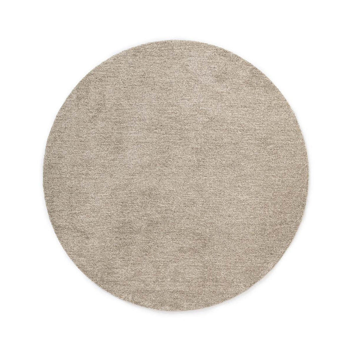 Tapeso Wasbaar vloerkleed rond - Softwash zandkleur - 120 cm