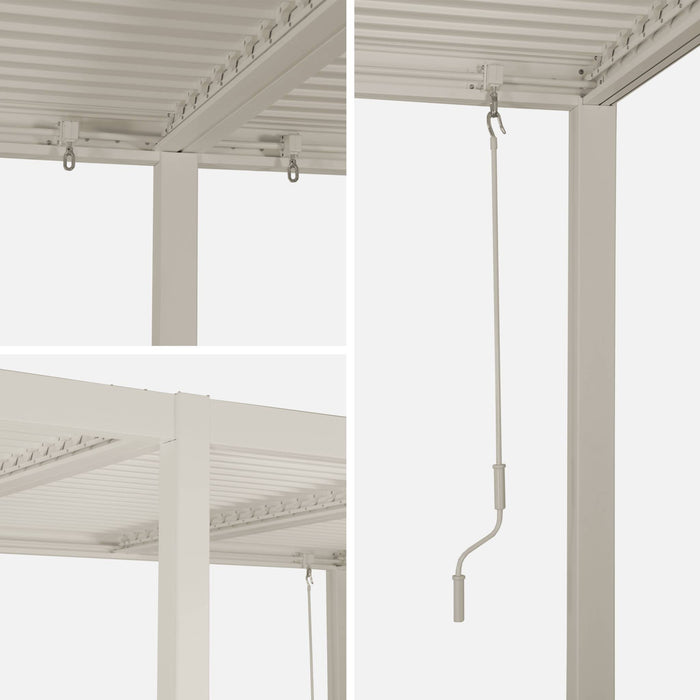 sweeek - Pergola met lamellendak, staal en alminium, verstelbare
