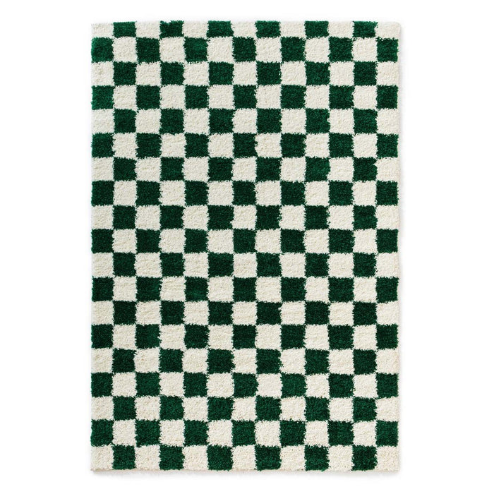 Boho&me Checkerboard vloerkleed - Check ivoor|jade - 240x340 cm