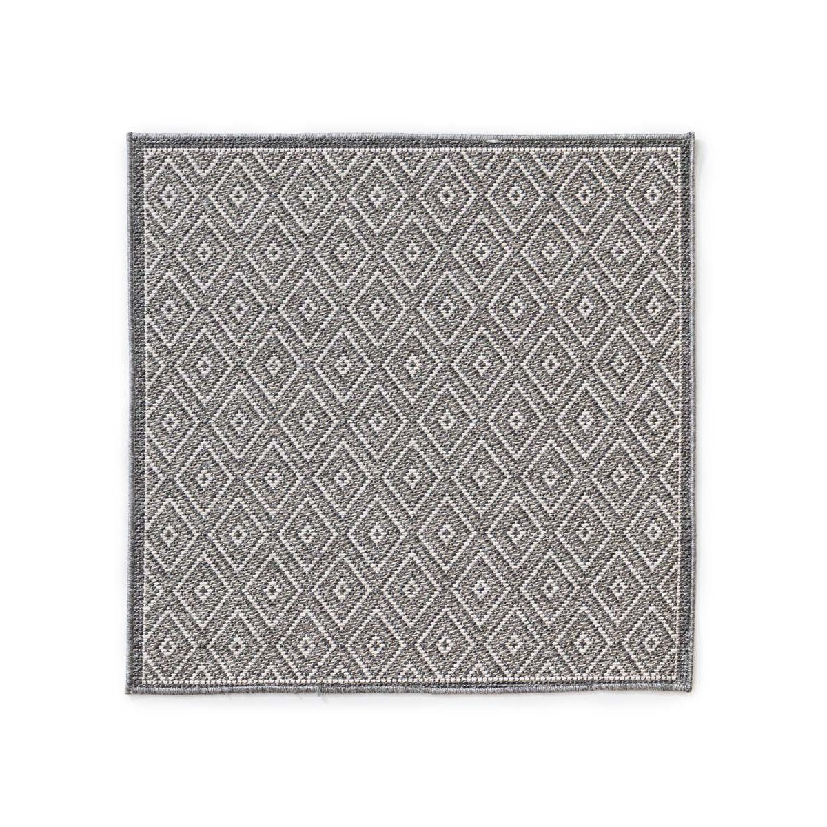 Boho&me Vierkant buitenkleed ruiten - Sunny Gem grijs - 150x150 cm