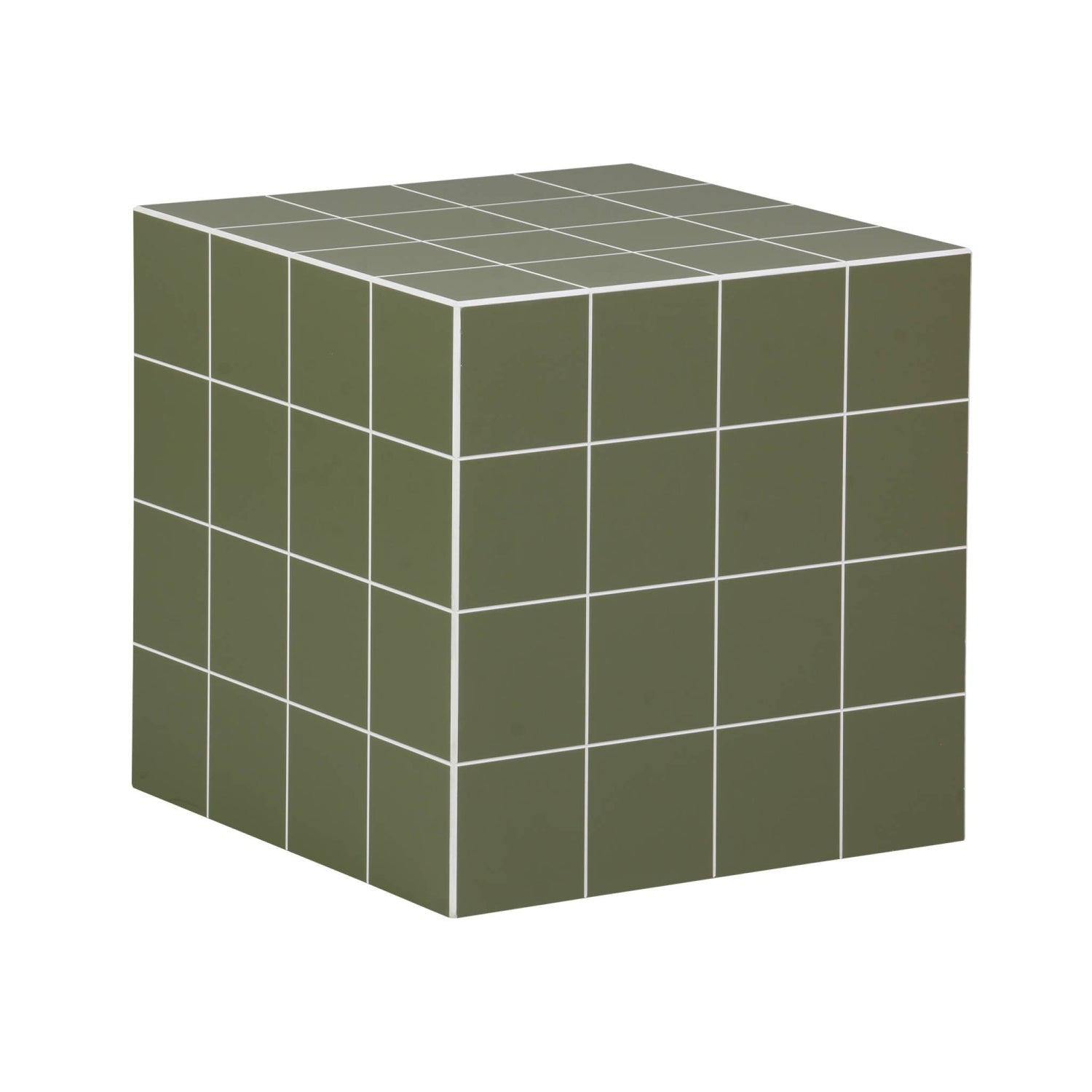 sweeek - Bijzettafel vierkante kubus met imitatie cementtegels 40x40cm