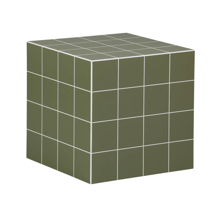 sweeek - Bijzettafel vierkante kubus met imitatie cementtegels 40x40cm