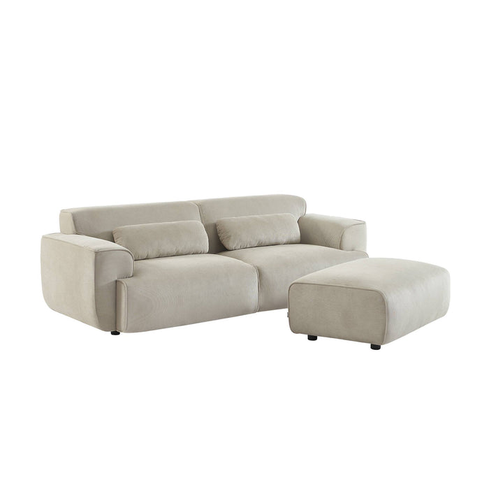 sweeek - Poef, voetenbank voor 3-zitsbank Wallas corduroy