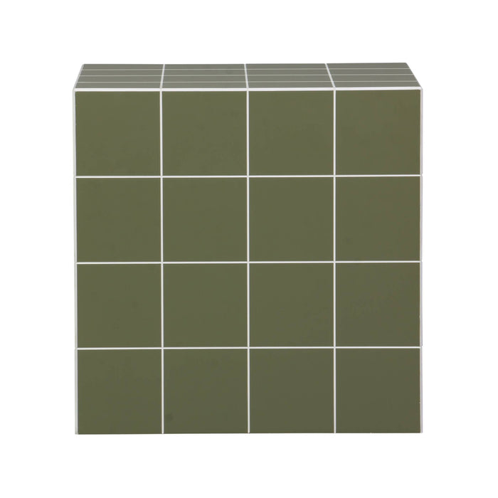 sweeek - Bijzettafel vierkante kubus met imitatie cementtegels 40x40cm