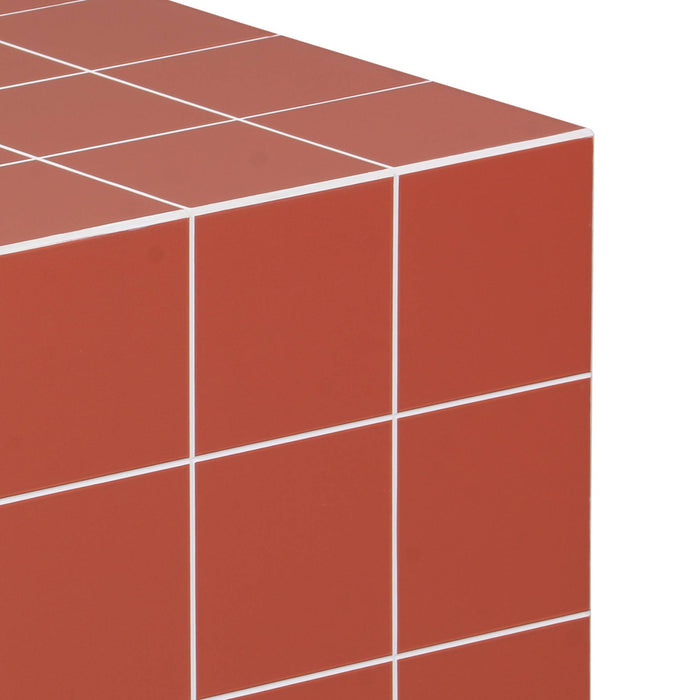 sweeek - Bijzettafel vierkante kubus met imitatie cementtegels 40x40cm