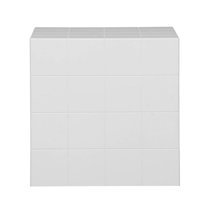 sweeek - Bijzettafel vierkante kubus met imitatie cementtegels 40x40cm