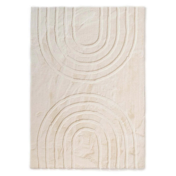 Tapeso Fluffy vloerkleed - Carvy crème - 160x230 cm