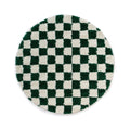 Boho&me Rond checkerboard vloerkleed - Check ivoor|jade - 200 cm
