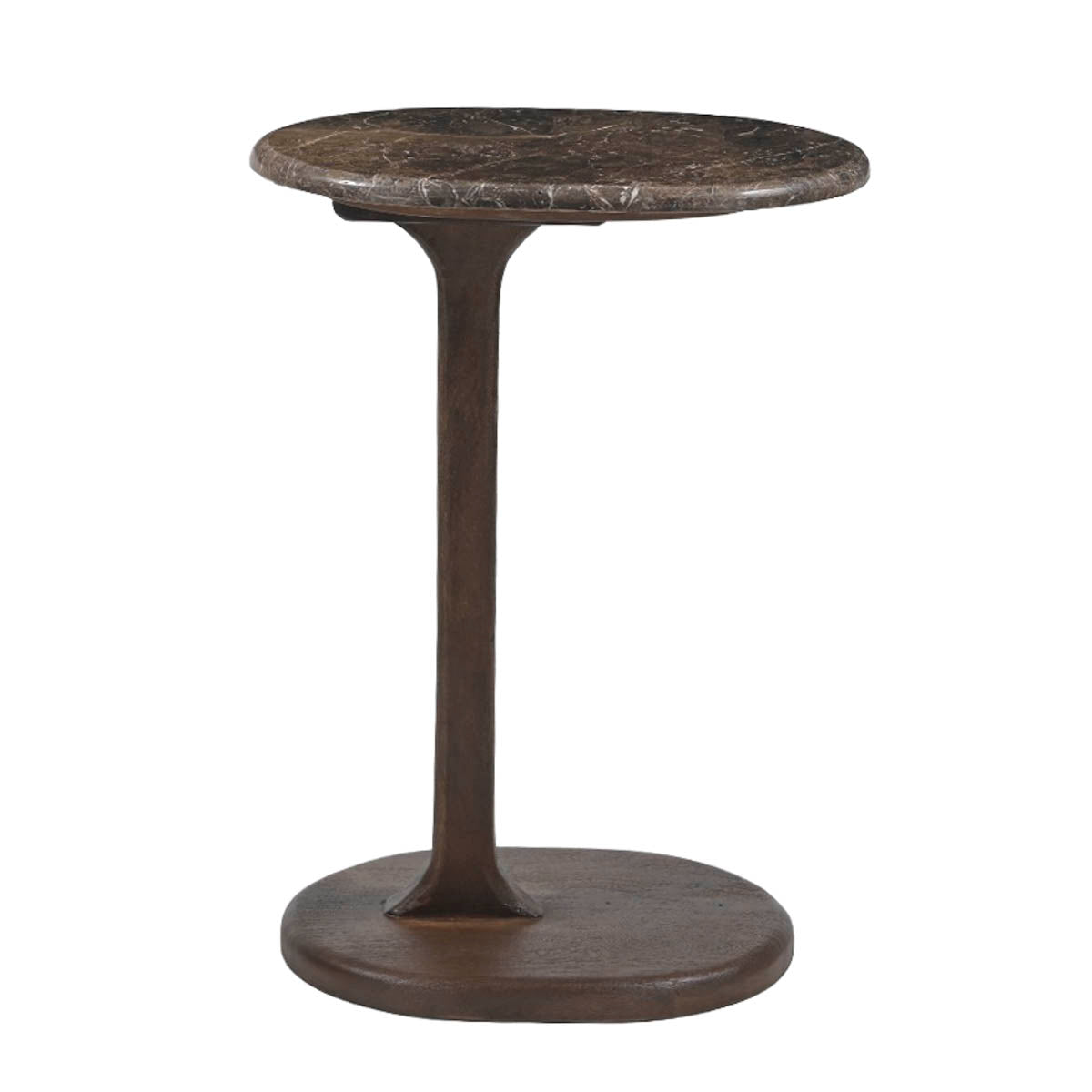 DÉJA Living - Bijzettafel Donkerbruin Marmer - 40x30x55cm - Jurva