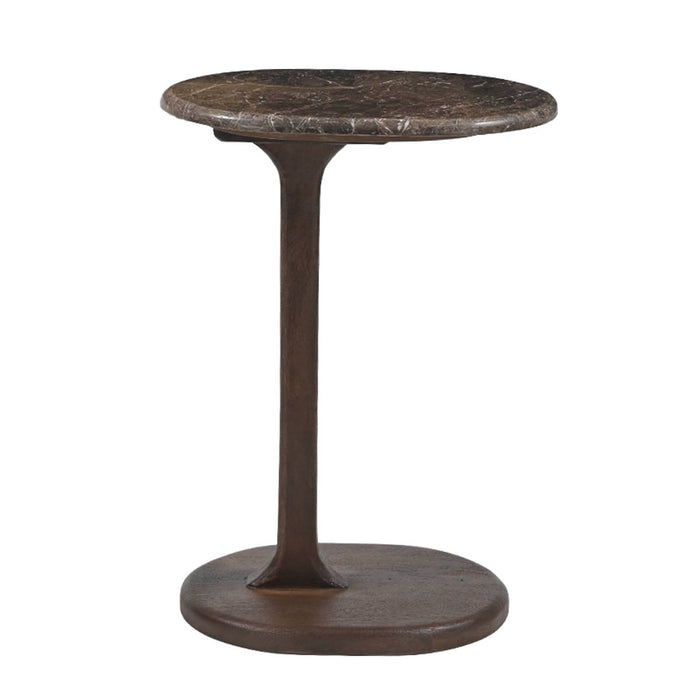 DÉJA Living - Bijzettafel Donkerbruin Marmer - 40x30x55cm - Jurva