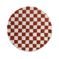 Boho&me Rond checkerboard vloerkleed - Check ivoor|koraal - 200 cm