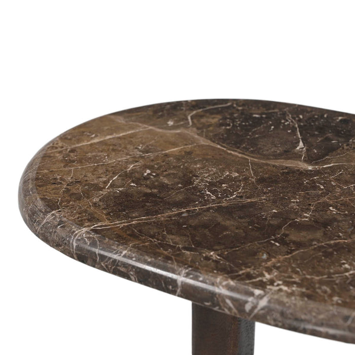 DÉJA Living - Bijzettafel Donkerbruin Marmer - 40x30x55cm - Jurva