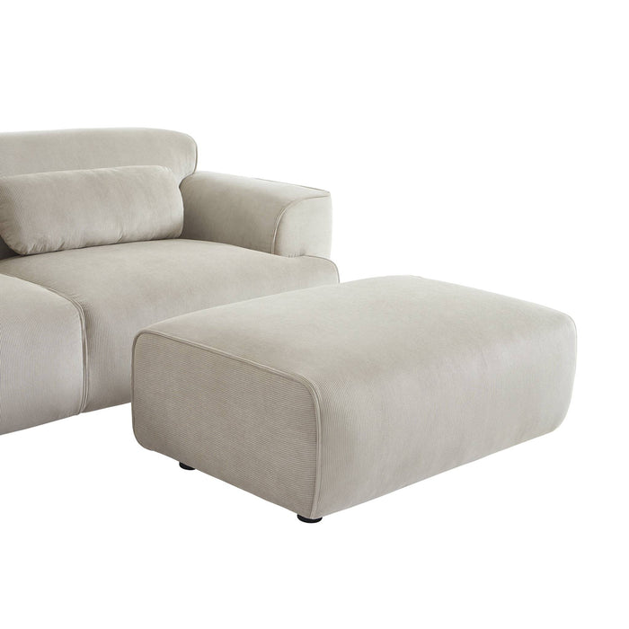 sweeek - Poef, voetenbank voor 3-zitsbank Wallas corduroy