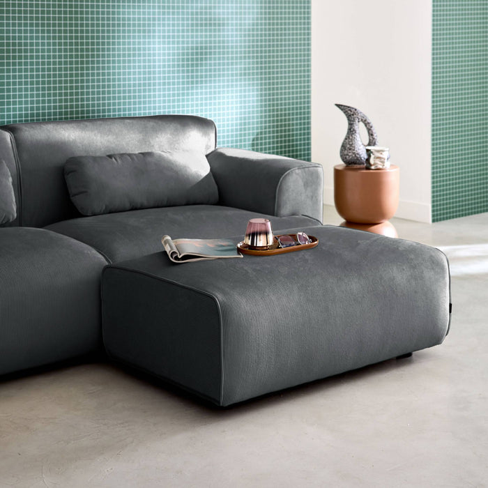 sweeek - Poef, voetenbank voor 3-zitsbank Wallas corduroy