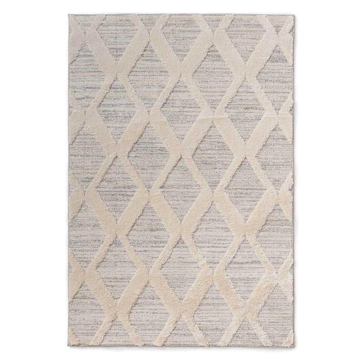 Tapeso Scandinavisch vloerkleed - Fjord Dvale grijs|crème - 240x340 cm