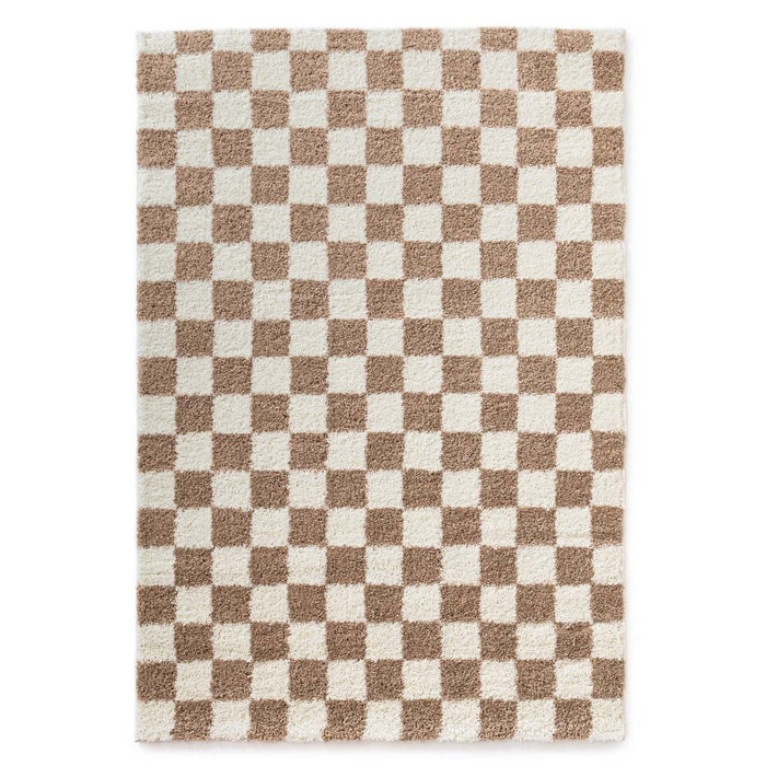 Boho&me Checkerboard vloerkleed - Check ivoor|beige - 200x300 cm