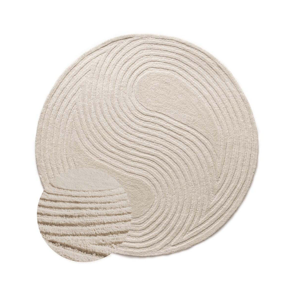 Nordic Weavers Design vloerkleed rond - Balans Dual ivoor - 300 cm