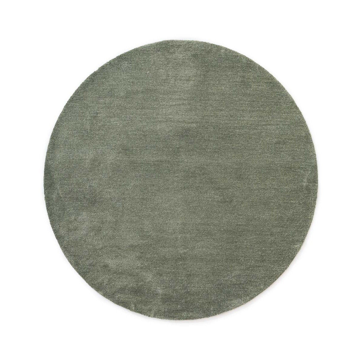 Tapeso Wasbaar vloerkleed rond - Softwash saliegroen - 200 cm