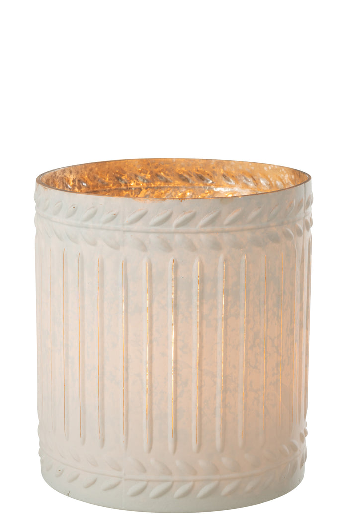 J-line - Kaarshouder Ezy Glas Wit Extra Large - 20x20x23cm