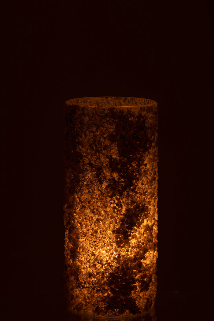 J-line - Kaarshouder Rock Glas|steen Wit Large - 15x15x35cm