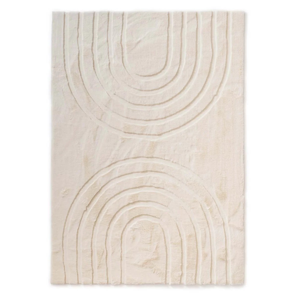 Tapeso Fluffy vloerkleed - Carvy crème - 200x290 cm