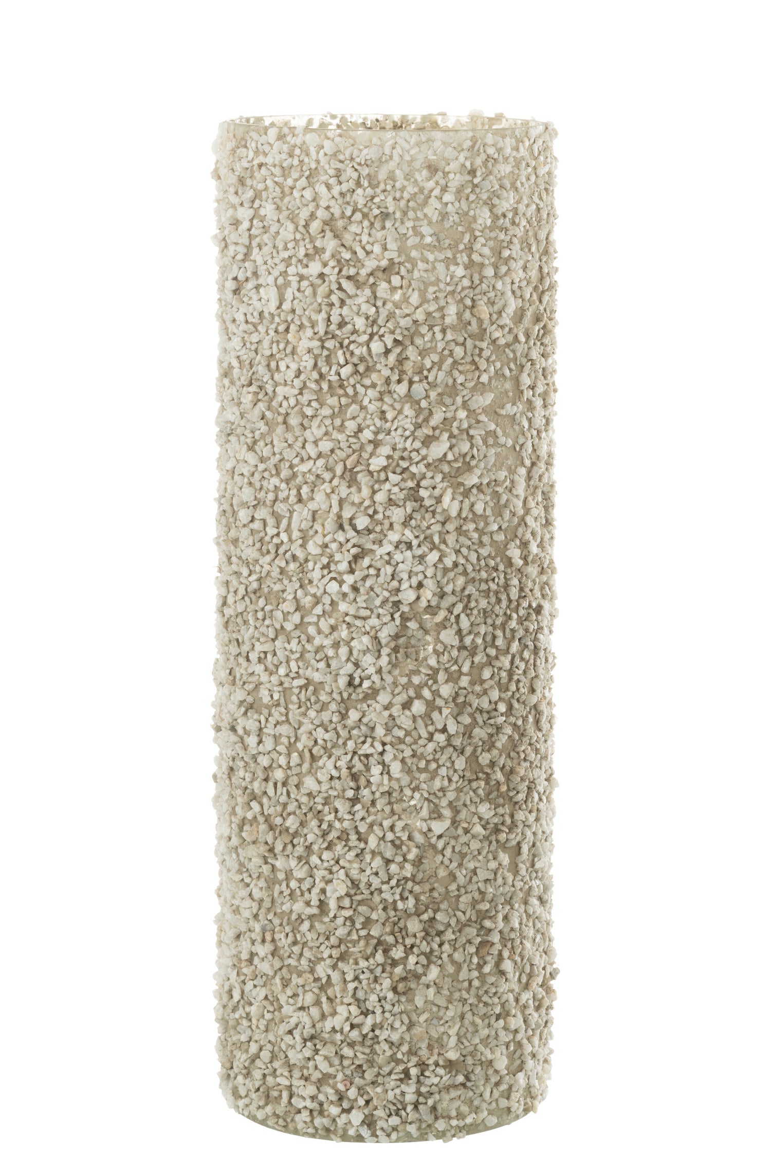 J-line - Kaarshouder Rock Glas|steen Wit Extra Large - 15x15x46cm