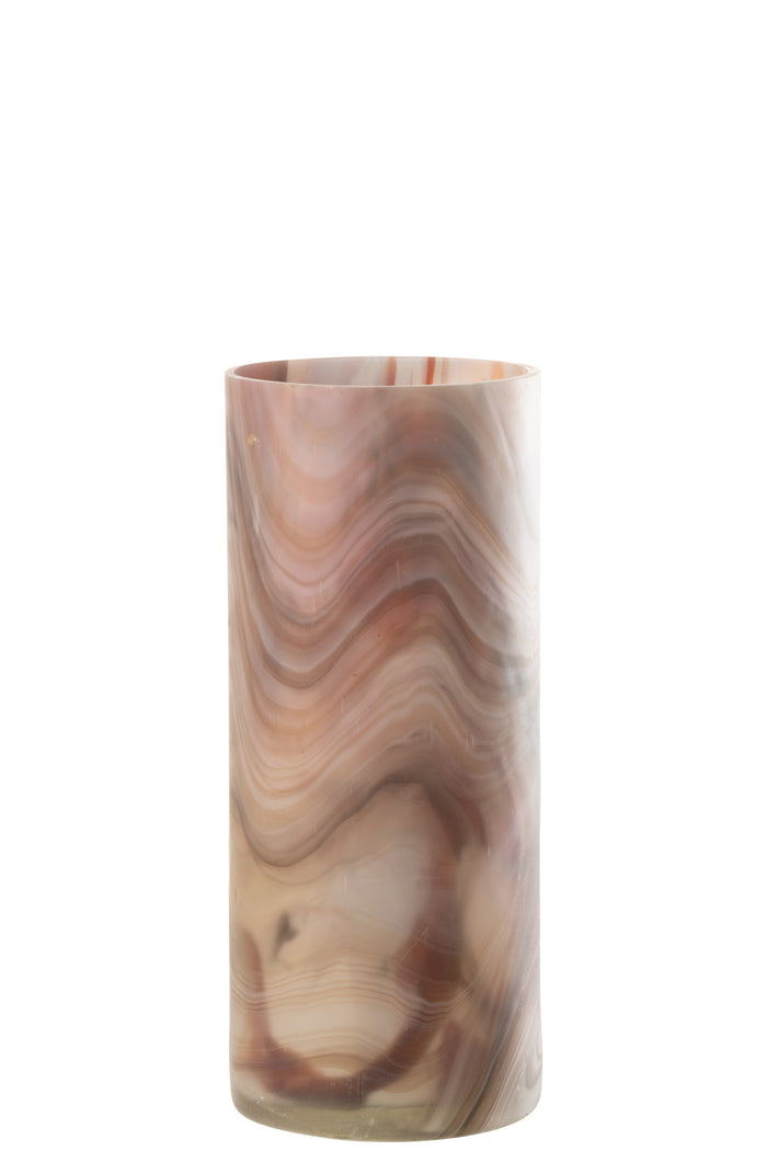 J-line - Kaarshouder Arti Glas Bruin Small - 15x15x35cm